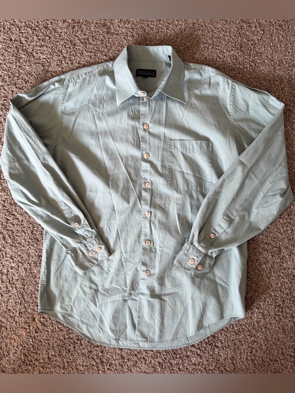 Perry Ellis Light Blue Business Button Up Shirt Size M